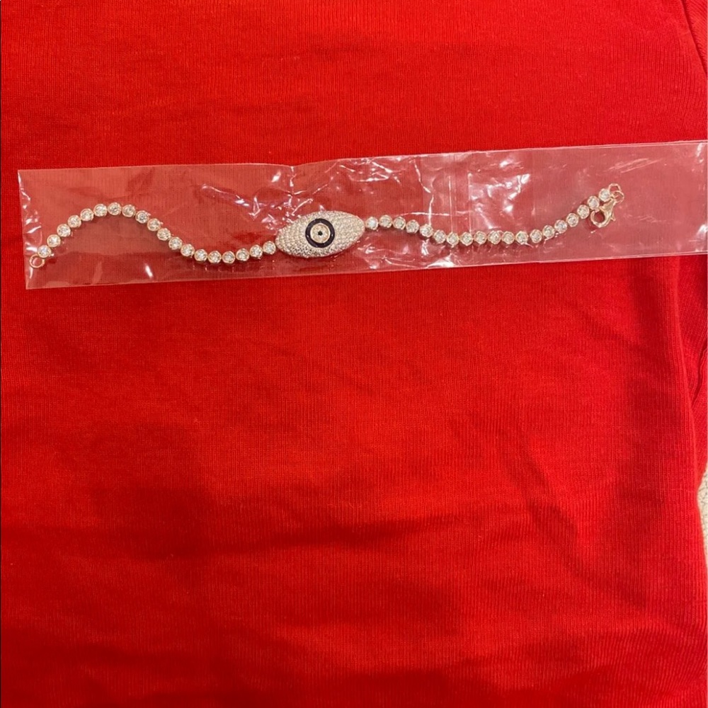 925 Sterling Silver evil eye tennis bracelet  in rose gold